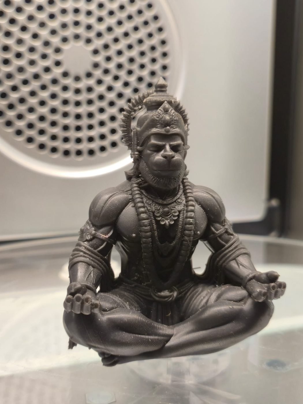 Detailed figurine printed in black resin