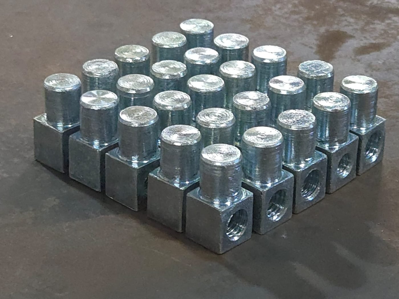 Machined blocks with fitted pins