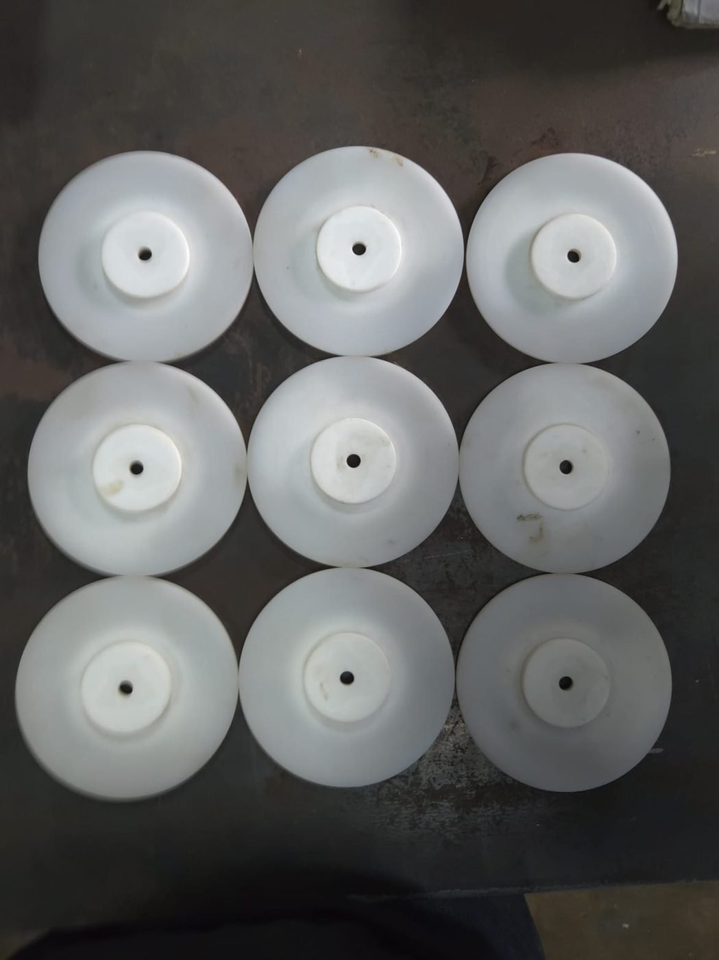 Turned plastic discs